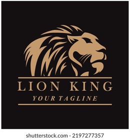 logo creativo de león con plantilla de eslogan