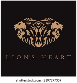 creative lion logo with slogan template