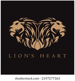 creative lion logo with slogan template