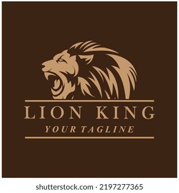 logo creativo de león con plantilla de eslogan