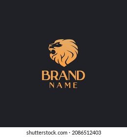 Creative Lion logo vector isolated on blac background 