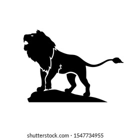 creative lion roar silhouette illustration vector on white background