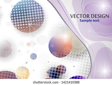 Creative liquid colorful form, consisting of circles and highlights. Fashionable composition of the current design. Abstract design template. Vector illustration