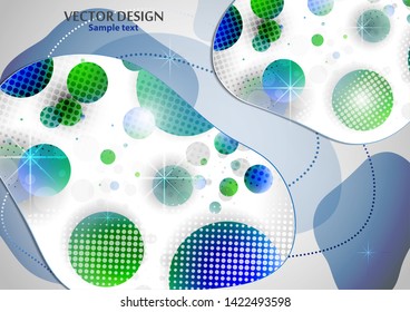 Creative liquid colorful form, consisting of circles and highlights. Fashionable composition of the current design. Abstract design template. Vector illustration