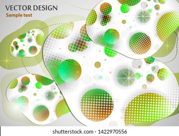 Creative liquid colorful form, consisting of circles and highlights. Fashionable composition of the current design. Abstract design template. Vector illustration