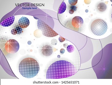 Creative liquid colorful form, consisting of circles and highlights. Fashionable composition of the current design. Abstract design template. Vector illustration