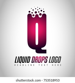 Creative Liquid Drops Letter Logo design para a identidade da marca, perfil da empresa ou logotipos corporativos com estilo elegante limpo e moderno.
