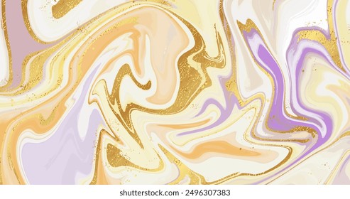 Creative liquid marble background with golden gloss texture vector design in eps 10