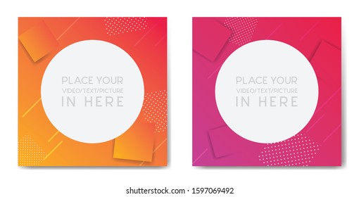 Creative liquid square banner background Trendy gradient shapes composition with square element
