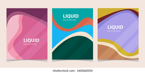 Creative Liquid style poster set. Ideal for party, banner, cover, print, promotion, greeting, ad, web, page, header, landing, social media. -Vector