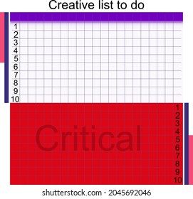 Creative list to do memo schedule design vector illustration. Memo, planner, goals, reminder, quick notes write down. List of tasks small sheet, empty space text. Business square organizer notes.