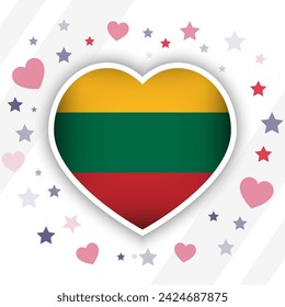 Creative Lithuania Flag Heart Icon
