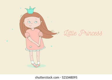 Creative little princess vector illustration or print or background