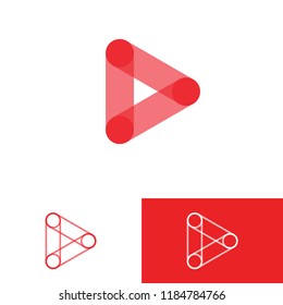 Creative live streaming icon. Stock vector illustration of a red play sign for broadcast logo or banner.