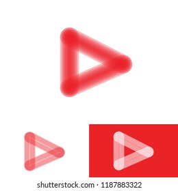 Creative live streaming icon. Stock vector illustration of a red play sign for broadcast logo or banner.