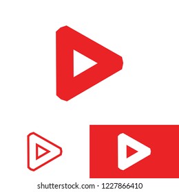 Creative live streaming icon. Stock vector illustration of a red play sign for broadcast logo or banner.