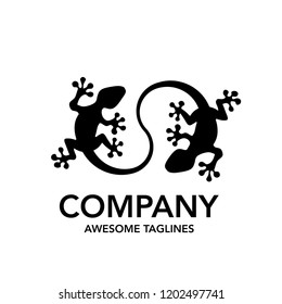 creative Lizard connect logo and symbols template vector 