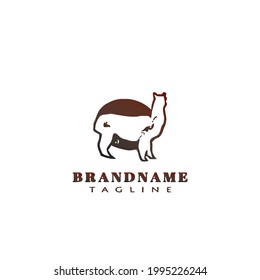 creative llama animal logo icon cartoon design modern vector illustration