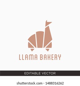Creative llama and bread logo design