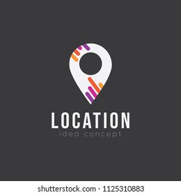 Creative Location Map Concept Logo Design Stock Vector (Royalty Free ...