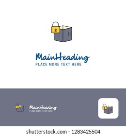 Creative Locked box Logo Design. Flat color Logo place for Tagline. Vector Illustration