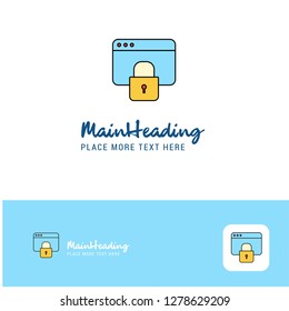Creative Locked website  Logo Design. Flat color Logo place for Tagline. Vector Illustration