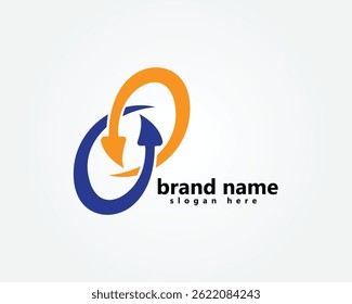 creative logistic logo two circular arrows abstract logo design template