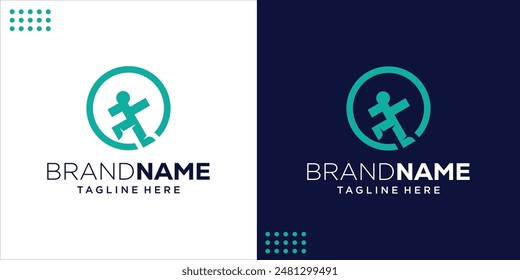 Creative Logo of Abstract Walking Person, Design Inspiration, Design Illustration, Vector