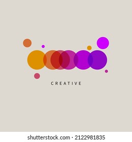 Creative logo advertising agency. Creativity vector geometric business icon with circles. Logotype round shapes