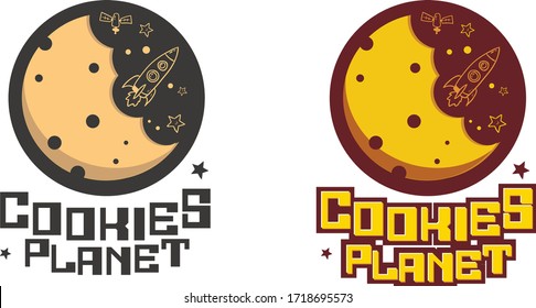 Creative logo art of Cookies Planet, Vector illustration with flat style design