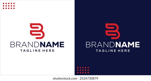 Logotipo criativo B com número de espaço negativo 2, Inspiração de design, Ilustração, Vetor