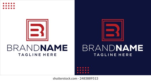 Kreativlogo mit BR-Alphabet Quadrat Rahmen, Design-Inspiration, Illustration, Vektorgrafik