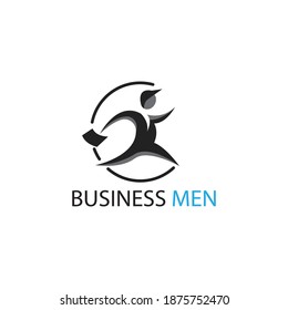creative logo business man illustration carry bag vector design person