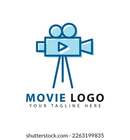 Creative logo camera shooting design template. Vector illustration.