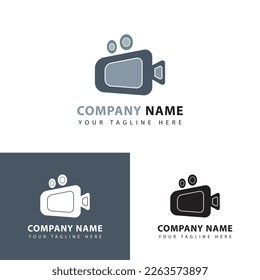 Creative logo camera shooting vector design template. Filmmaking tool icon.