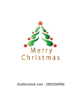 Creative logo Christmas symbol illustration of a tree with color vector design religious symbol of my day concept