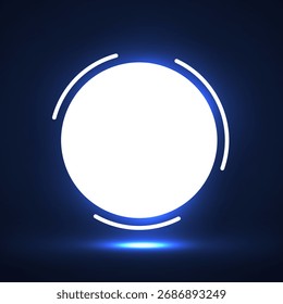 Creative logo of circle. Geometric glowing shape. Vector design element