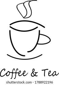 Creative logo for coffee shop, coffee bar in outline style. Vector illustration