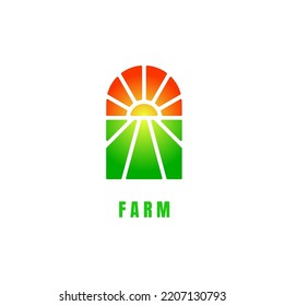 kreatives Logo-Kombinationsfeld mit Farbverlauf-Farbverlauf-Farbe.Logo-Vorlage für Bauernhof