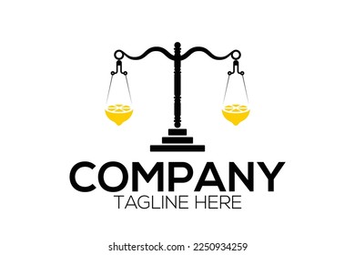 creative logo combination of lemon and scales