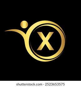 Logotipo creativo combinado con la letra X Plantilla de Vector