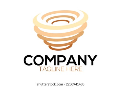 logo creativo combinado tornado y taza de café