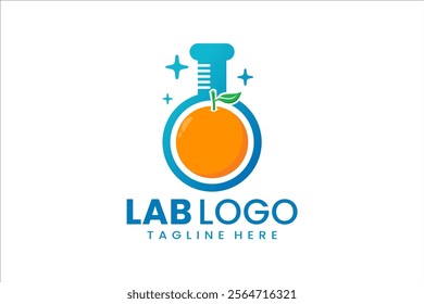 Creative logo combining lab and orange for fresh, vibrant, and innovative branding