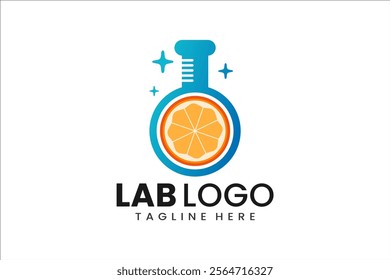 Creative logo combining lab and orange for fresh, vibrant, and innovative branding