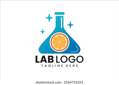 Creative logo combining lab and orange for fresh, vibrant, and innovative branding