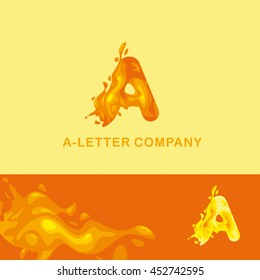 Creative logo for the company: liquid letter A