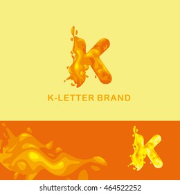 Creative logo for the company: liquid letter K
