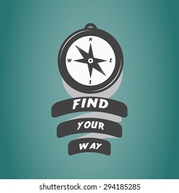 creative logo compass plus text find your own way
