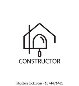 diseño de la línea de la casa de construcción de logotipo creativo vector