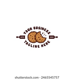 creative logo cookies cake bakery vector illustration